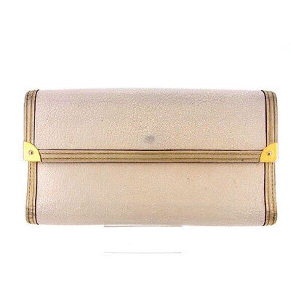 Louis Vuitton Wallet Purse Trifold Brown Woman Authentic Used Y103